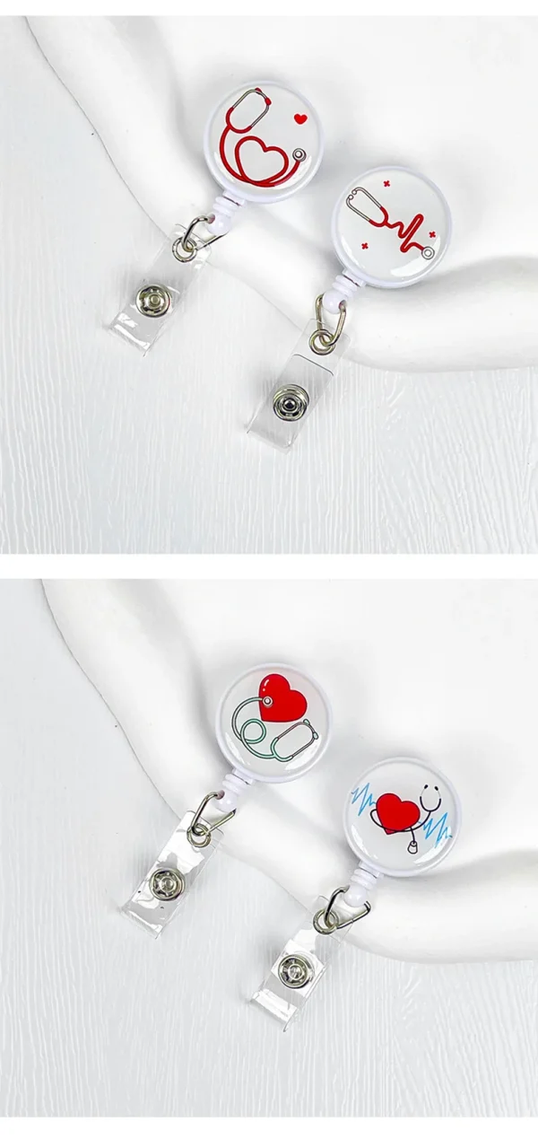 Nurses Doctors Retractable Badge Reels Kawaii Cartoon Pattern Uniform Pocket Clips Work Card Holder Hospital Supplies - Image 16