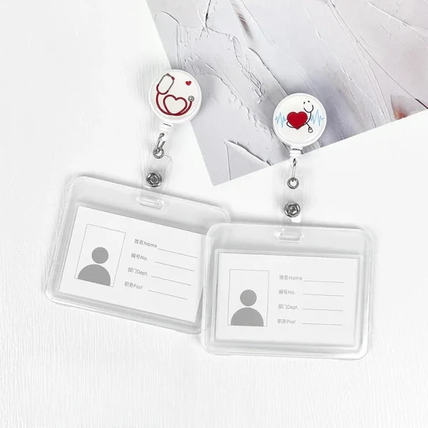 Nurses Doctors Retractable Badge Reels Kawaii Cartoon Pattern Uniform Pocket Clips Work Card Holder Hospital Supplies - Image 2